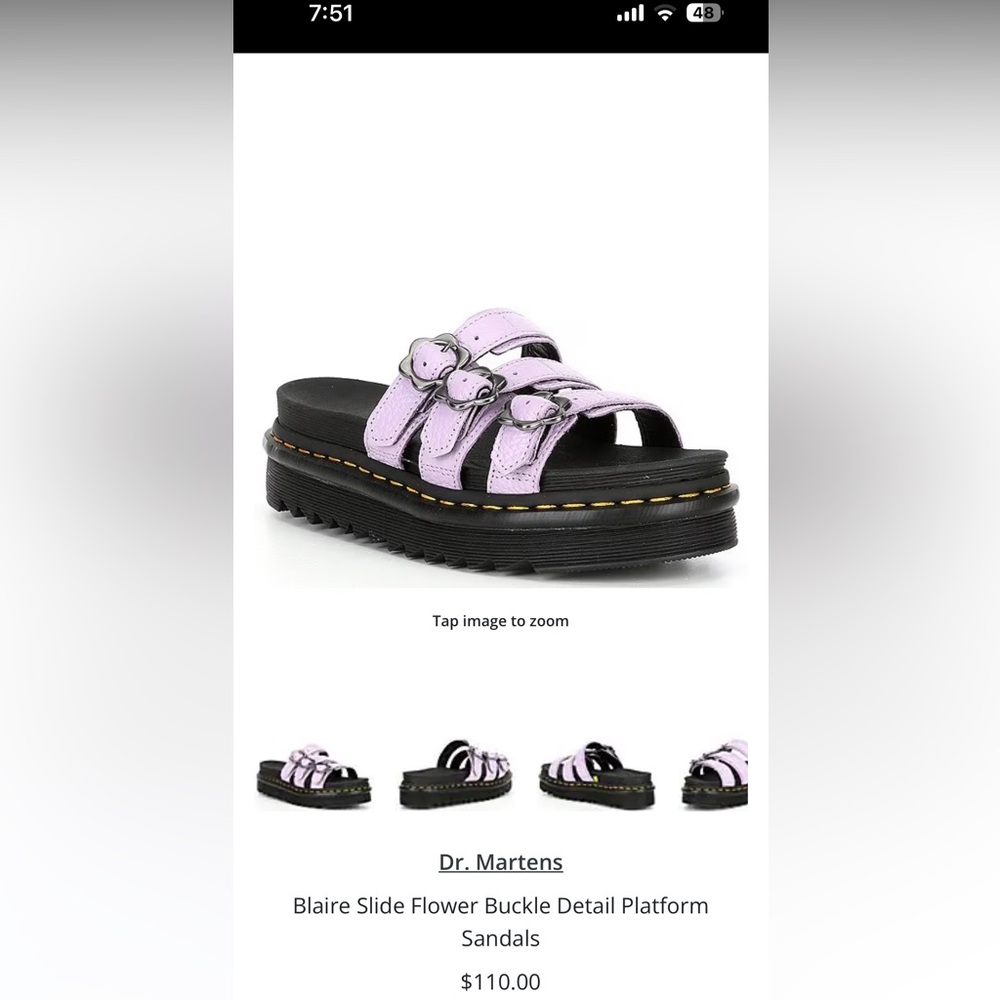 Blaire Slide Flower Buckle Detail Platform Sandals